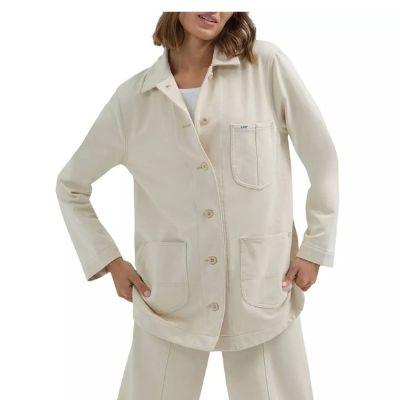 Lee Jackets & Blazers - Lee Women's Plus Lee Layers Chore Duster, Size XXL, Loose Fit, Soy Bean, Pocket